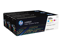 Hp Ce411a Ce412a Ce413a Pack De 3 Cartuchos De Toner Originales - 305A