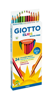 Giotto Elios Giant Wood Free Pack De 24 Lapices Triangulares De Colores - Sin Madera - Mina 5 Mm - Colores Surtidos