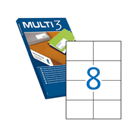 Multi3 Pack De 6.000 Etiquetas Blancas Cantos Rectos Tamao 105.0X48.0Mm Con Adhesivo Permanente Para Multiples Usos