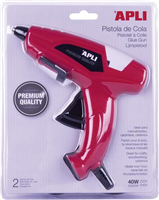 Apli Pistola De Cola Termofusible 40W Para Barras De 11mm - Incluye 2 Barras De Cola De 11mm X 10Cm - Color Rojo