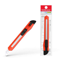 Erichkrause Easycut Cuter Con Fijador Push-Lock Standard 9Mm - Sistema De Sujecion De Cuchilla Con Seguro De Empuje - Cuchilla Segmentada De Acero - Color Aleatorio Naranja Amarillo