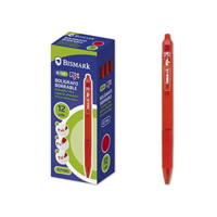 Bismark Fix Boligrafo Retractil Borrable - Punta Fina 0.7Mm - Con Clip - Color Rojo