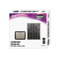 Cegasa Floodlight Foco Solar Led 3200Lm 6500K - Panel Solar Integrado 5V-25W - Autonomia Hasta 12H - Resistencia Ip65