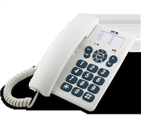 Spc Original Telefono Fijo Teclas Extragrandes - Diferentes Niveles De Timbre - 3 Memorias Directas - Para Mesa Y Pared - Color Blanco