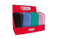 Enri Expositor De 20 Estuches De Silicona - Cierre De Cremallera - Asa De Transporte - Colores Negro, Verde Azulado, Azul Y Rosa