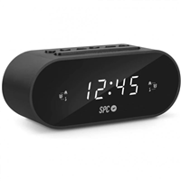 Spc Frodi Radio Despertador - Pantalla Led Con Brillo Regulable - Boton Snooze - Almacena 10 Emisoras - Color Negro