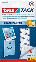 Tesa Tesatack Pack De 72 Puntos Adhesivos De Doble Cara - Fuertes Y Limpias - Transparentes
