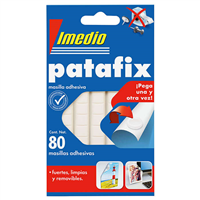 Imedio Patafix Masilla Adhesiva Blanca - Fuertes, Limpias Y Removibles - 80 Piezas