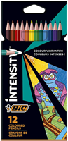 Bic Intensity Color Up Caja De 12 Lapices Triangulares De Colores Surtidos - Fabricados En Resina - Mina Ultraresistente De 3.20Mm