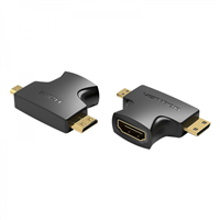 Vention Adaptador Hdmi Hembra A Micro Hdmi Macho - Mini Hdmi Macho - Color Negro