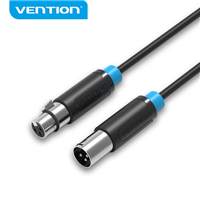 Vention Cable De Microfono Xlr - Conectores Baados En Oro - Conductor De Bronce Esmaltado - Color Negro