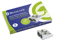 Bismark Afilalapiz Metalico Doble Para Lapices Normales O Gruesos - Color Acero