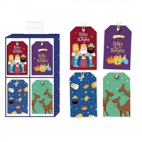 Bismark Pack De 24 Etiquetas Colgantes Para Regalos - 4 Diseos Navideos - Incluyen Cordon