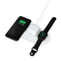 Ksix Base De Carga Inalambrica 2En1 15W - Carga Rapida - Tecnologia Qi - Compatible Movil, Auriculares Inalambricos Y O Smartwacth - Color Blanco
