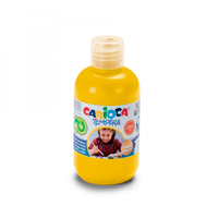 Carioca Botella Tempera 250Ml - Colores Superlavables - Faciles De Mezclar - Aplicable En Materiales Porosos - Alta Opacidad - Color Amarillo