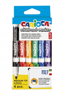 Carioca Pack De 6 Rotuladores Para Pizarra Blanca - Punta De  4.5Mm - Tapa Con Clip - Se Borra Facilmente Y Se Seca Rapidamente - Colores Surtidos
