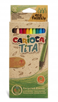 Carioca Eco Family Pack De 12 Lapices De Colores - Cuerpo Hexagonal - Colores Brillantes - Escritura Blanda - Mina Segura Y Resistente - No Se Astilla - Color Varios
