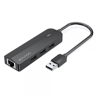 Vention Hub 5 En 1 Usb 2.0 A 3Xusb2.0 Microusb Rj45 - 0.15M - Color Negro