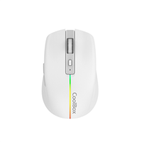Coolbox W01 Raton Gaming Inalambrico 1600Dpi - 6 Botones - Iluminacion Rgb - Color Blanco