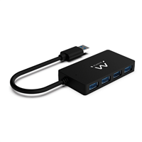 Ewent Hub Usb3.2 Gen 1 Usb-A De 4 Puertos - Alimentado Por Usb - Color Negro