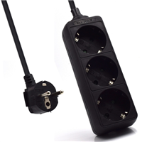 Ewent Regleta De Energia 3 Enchufes - 16A Enchufe Schuko - Color Negro