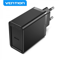 Vention Cargador De Pared Usb-C 3A Pd20w - Carga Rapida - Color Negro