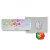 Mars Gaming Mcp124 Combo Gaming 3En1 - Teclado H-Mech Rgb - Raton Rgb Switches Huano - Alfombrilla Nanotextil Rainbow - Compatibilidad Multiplataforma - Color Blanco