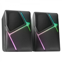 Mars Gaming Ms-H Altavoces Compactos - Sonido Envolvente 10W - Iluminacion Rgb Flow - Drivers Invertidos 3D-Surround - Control De Volumen Rapido - Conexion Usb Jack - Color Negro