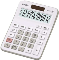 Casio Mx-12B Calculadora De Escritorio Pequea - Pantalla Lcd De 12 Digitos - Solar Y Pilas - Color Blanco