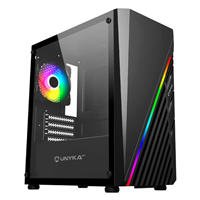 Unykach Mini Glayze Caja Micro-Atx - Iluminacion Argb - Lateral Cristal Templado - Usb-A 2.0 3.0 Y Audio - 1 Ventilador 120Mm Rgb Instalado - Color Negro