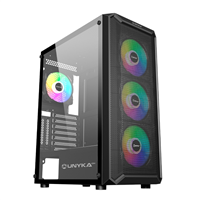 Unykach Armor 3Gen Caja Atx, Micro Atx, Itx - Lateral De Vidrio Templado - Usb-A 3.0 Y Audio - 4 Ventiladores 120Mm Argb Instalados - Soporta Refrigeracion Liquida