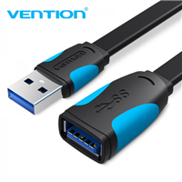 Vention Cable Alargador Plano Usb 3.0 Macho A Usb Hembra - 1.5M - Color Negro Y Azul