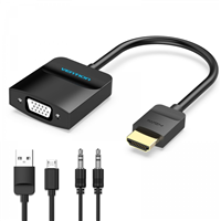 Vention Conversor Hdmi Macho A Vga Hembra Con Jack 3.5Mm - 0.15M - Color Negro