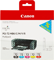 CANON-PGI72-PACK-DE-5-CARTUCHOS-DE-TINTA-ORIGINALES-NEGRO-MATE,-CYAN,-MAGENTA,-AMARILLO,-ROJO-6402B0096402B009 4960999974200