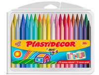 Bic Kids Plastidecor Caja De 36 Lapices De Cera - Extraresistentes - Facil De Sacar Punta - No Mancha