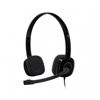 Logitech H151 Auriculares Con Microfono - Microfono Giratorio - Controles En Cable - Diadema Ajustable - Conexion Jack 3.5Mm - Cable De 1.80M - Color Negro
