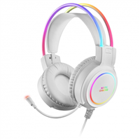 Mars Gaming Auriculares Gaming Con Microfono Flexible - Iluminacion Rgb - Diadema Ajustable - Almohadillas Acolchadas - Control En Auricular - Cable De 1.80M