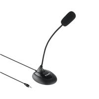 Tooq Microfono De Escritorio Flexible Omnidireccional - Interruptor On Off - Cable De 2M - Jack 3.5Mm - Color Negro