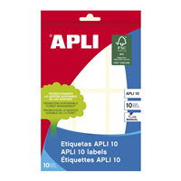 Apli Etiquetas Blancas 34 X 67 Mm - Ideal Para Escribir Sobre Ellas - 10 Hojas