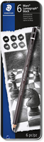 Staedtler Mars Lumograph Black Artist Pencil 100B Pack De 6 Lapices De Grafito - Resistencia A La Rotura - Graduaciones Surtidas