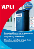 Apli Etiquetas Blancas Resistentes Intemperie 210 X 297 Mm - 100 Hojas