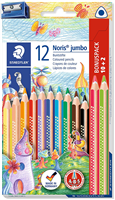 Staedtler Jumbo Noris 128 Pack De 12 Lapices Triangulares De Colores - Diseo Ergonomico - Colores Surtidos
