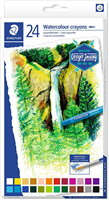 Staedtler Crayones Acuarelables 223 Pack De 24 Lapices De Cera - Facil De Mezclar - Extremadamente Opacos - Colores Surtidos
