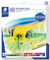 Staedtler 2430 Pack De 48 Tizas Pastel Suave - Excelentes Para Mezclar Colores - Resistencia A La Luminosidad - Colores Surtidos