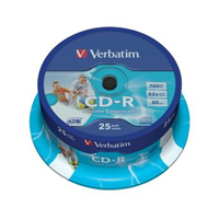 Verbatim Cd-R Printables 52X 700Mb (Tarrina 25 Uds)