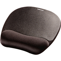 Fellowes Alfombrilla Con Reposamuecas Espuma Memory Foam - Confort Excepcional - Color Negro