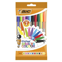 Bic Cristal Multicolour Pack De 10 Boligrafos De Bola - Punta Redonda De 1.6Mm - Trazo 0.42Mm - Tinta Con Base De Aceite - Colores Surtidos